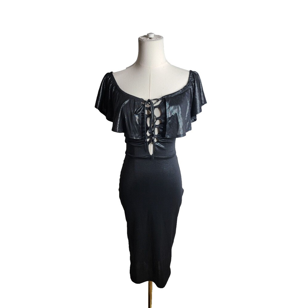 Gibiu U.S.A. Women’s Black Off The Shoulder Mini Dress Size Small